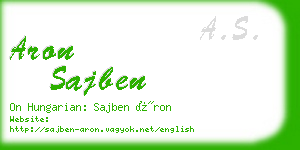 aron sajben business card